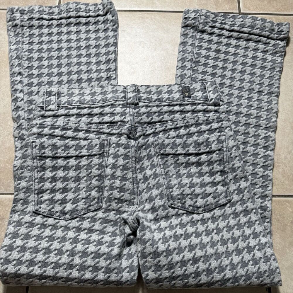 Y2K 7 For All Mankind Women’s Houndstooth Jeans Sz 28x29 Black White Made in USA